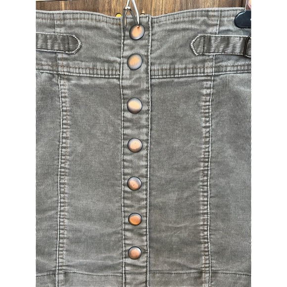 Gap Women's Sz 2 Greyish Corduroy Mini Skirt Y2K 2004 Academia Boho 70s - Picture 3 of 11